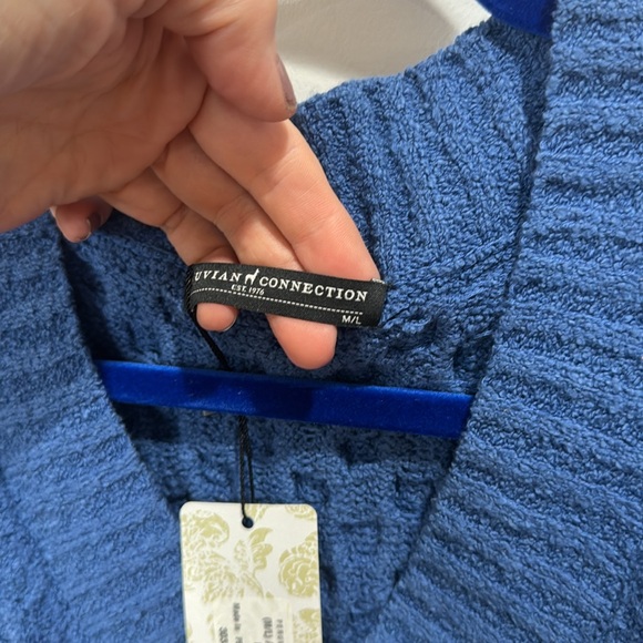 *NEW* PERUVIAN CONNECTION CUMBERLAND PULLOVER SWEATER AZURE BLUE - Picture 7 of 13